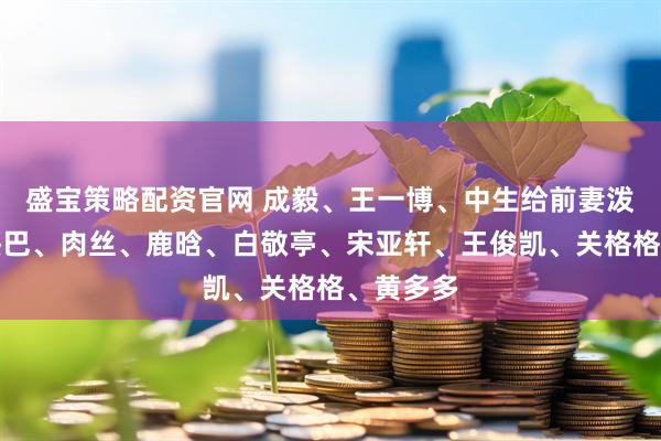 盛宝策略配资官网 成毅、王一博、中生给前妻泼脏水？热巴、肉丝、鹿晗、白敬亭、宋亚轩、王俊凯、关格格、黄多多